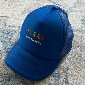 Kids Blue “Grateful Swim” Trucker Hat